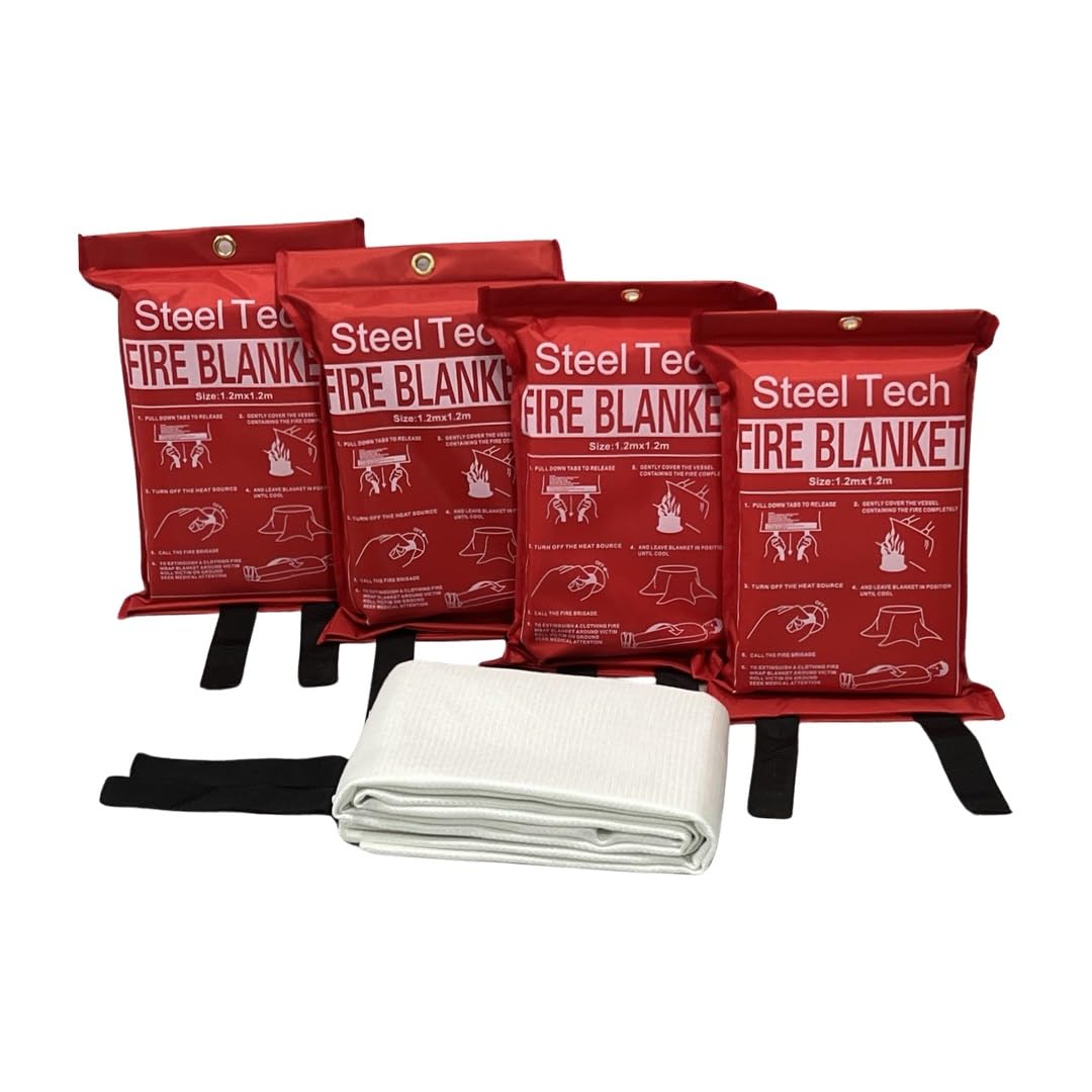 Steel Tech XL Fire Blanket (4 Pack) 47.2 inches x 47.2 inches