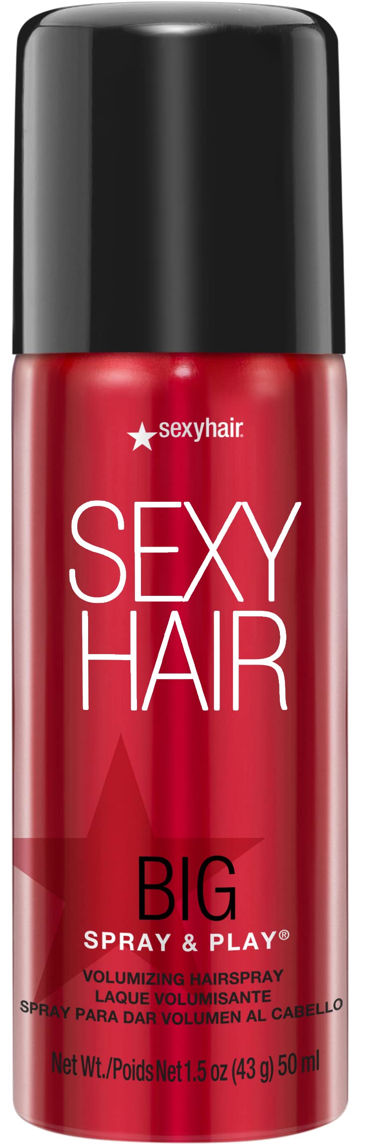 SexyHair Big Spray & Play Volumizing Hairspray Travel Size, 1.5 Oz | Hold and Shine | Up to 72 Hour Humidity Resistance | All Hair Types