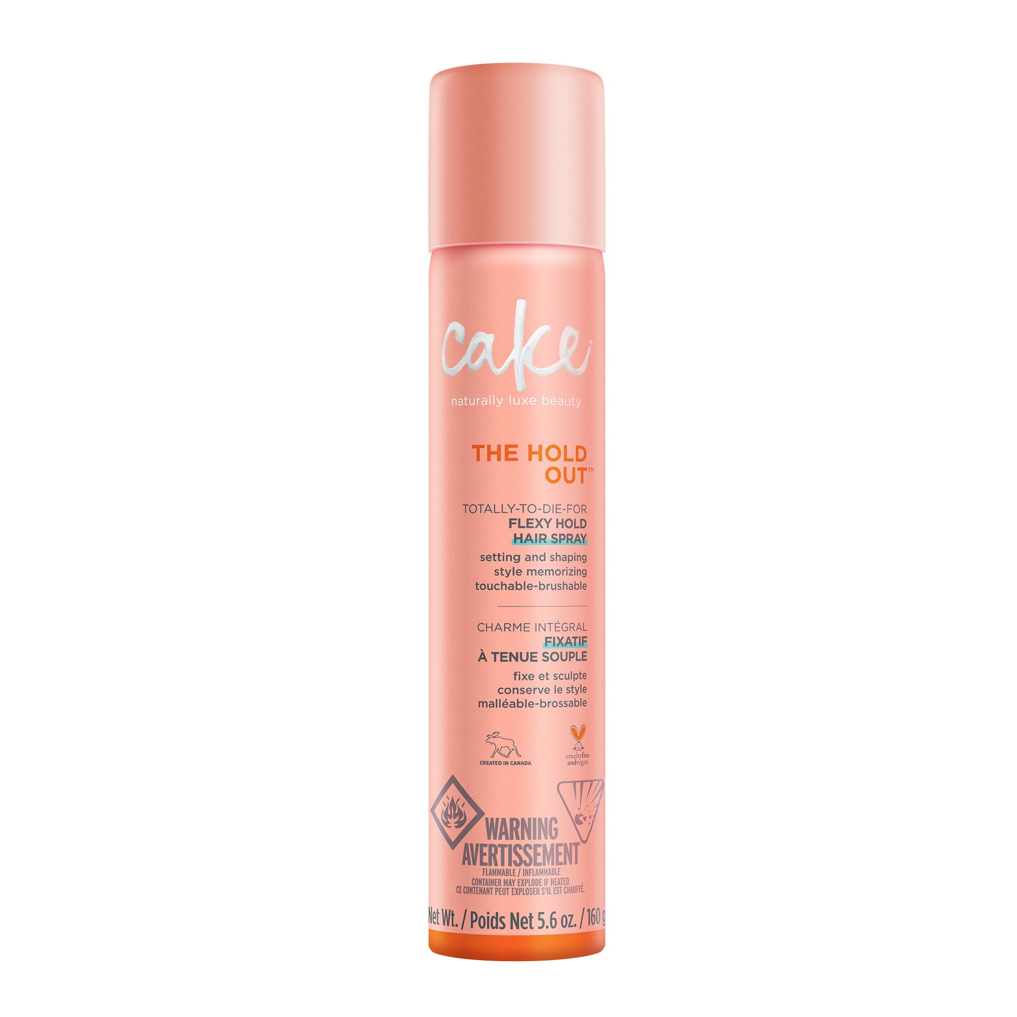 Cake Beauty Hairspray, The Hold Out – For Brushable, Touchable, Flexible Hold & Soft Volume – Vitamin E & Abyssinian Oil – For All Hair Types- 5.6 Oz.