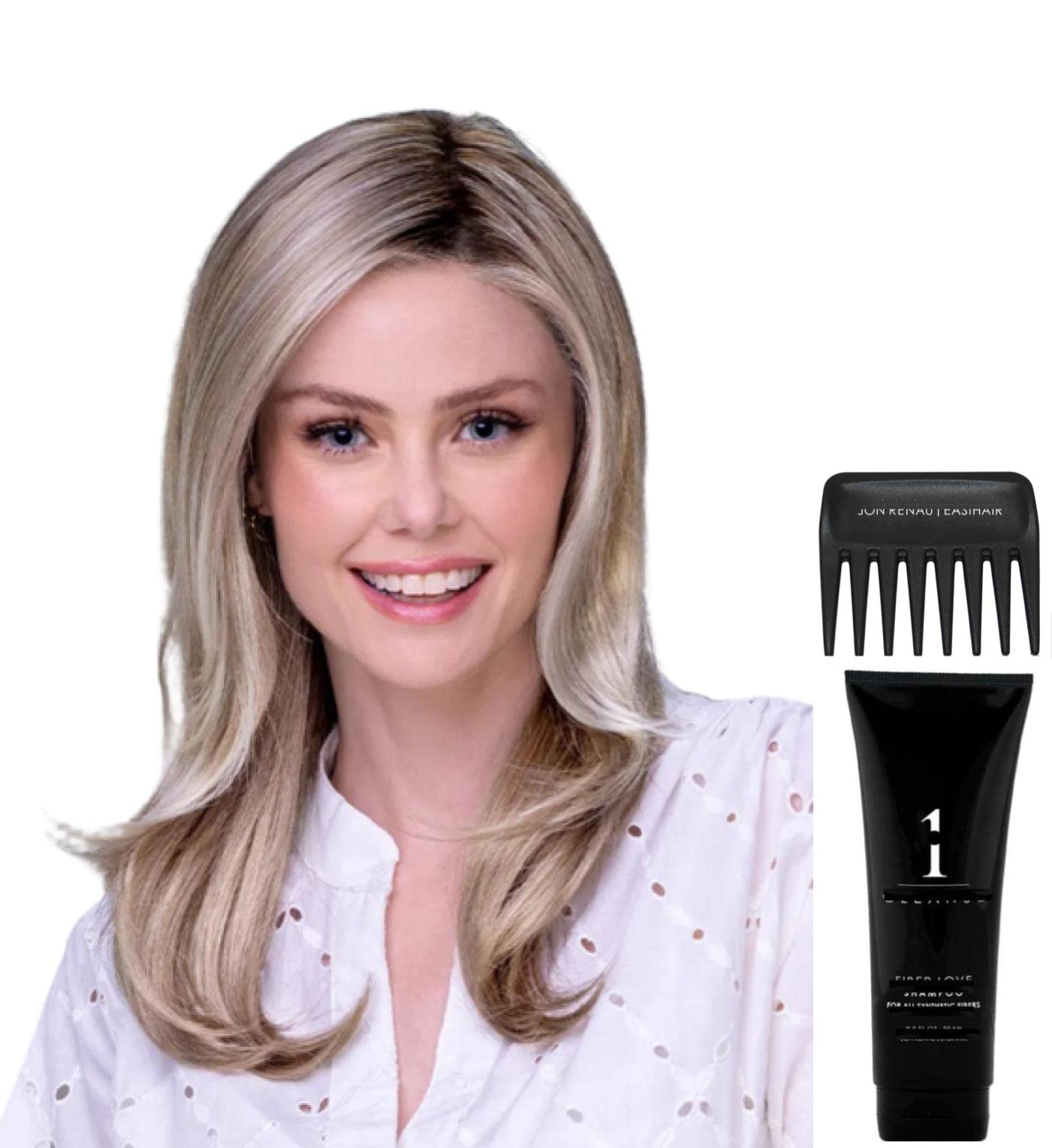 Bundle - 4 Items: Miranda Lite Wig by Jon Renau, Christy's Wigs Q & A Booklet, Synthetic Shampoo & Wide Tooth Comb - Color: 6