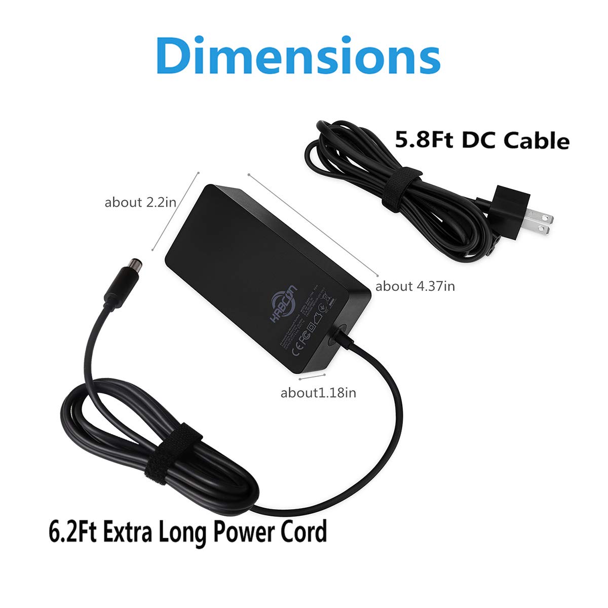 Surface Dock Charger,KABCON 90W 15V 6A Power Supply Compatible with Microsoft Surface Docking Station (PD9-00003)，Model 1749 Power Transformer Charger with 6.2Ft Power Cord with a Storage Pouch