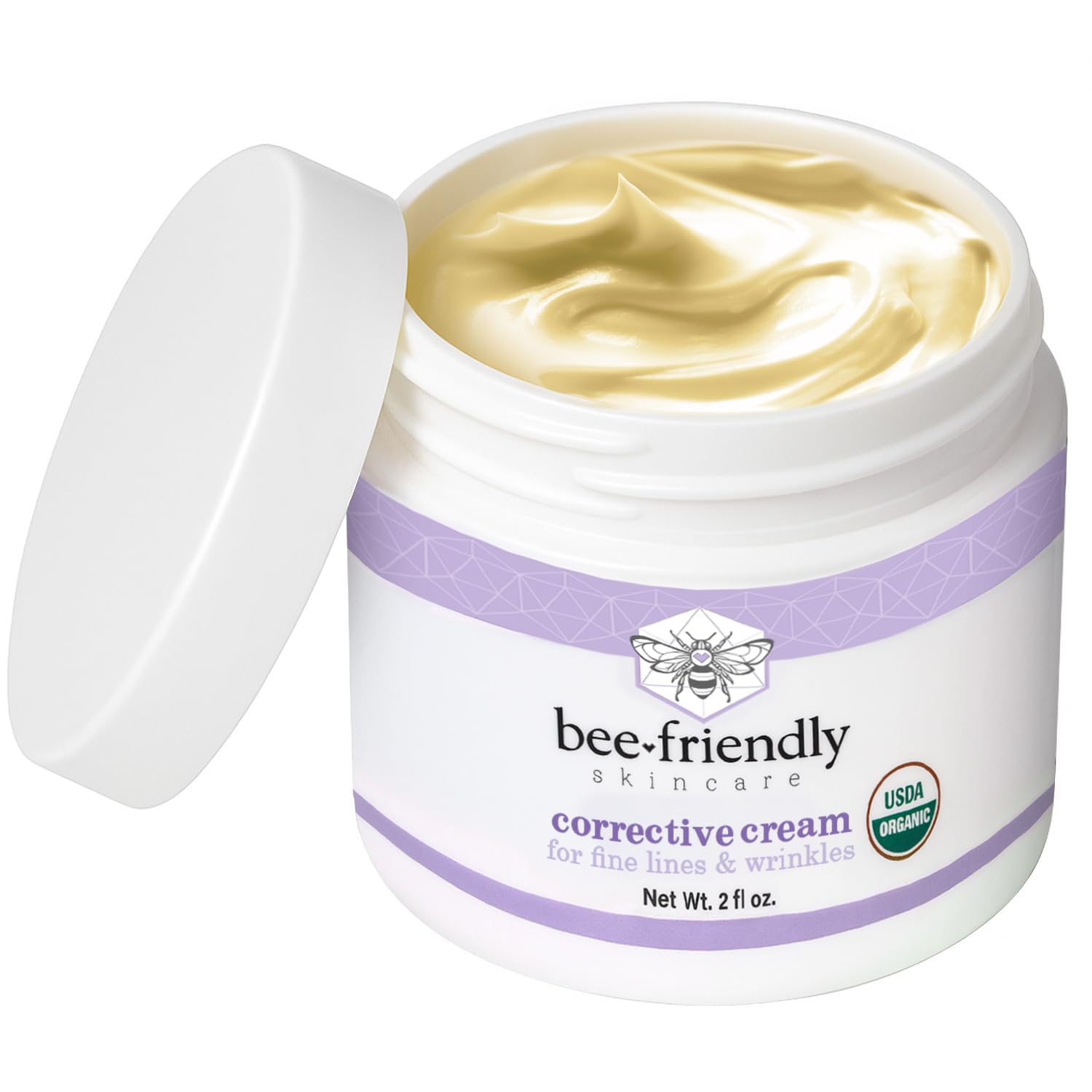 Organic Corrective Cream, USDA Certified Face Moisturizer Rich Anti Aging Facial Night Cream For Sensitive Skin Aids With Fine Lines, Wrinkles, Crows Feet, Eyes, Face, Neck 2 oz