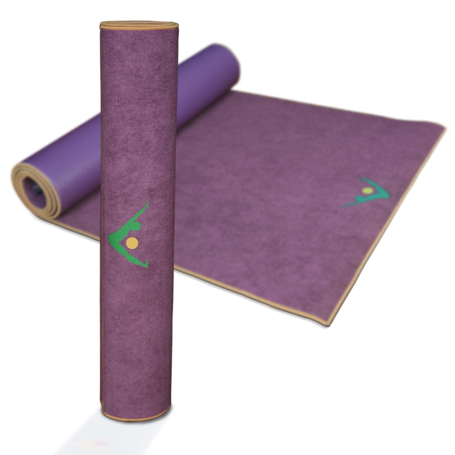 AURORAE Synergy 2in1 Hot Yoga Mat with integrated Non Slip Microfiber Towel. No Slipping No Bunching/Odor Patent Protected, Machine Washable