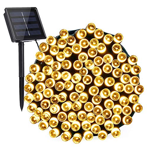 Toodour Solar Halloween Lights, 72ft 200 LED 8 Modes Red Halloween String Lights, Waterproof Solar Lights String for Garden, Patio, Fence, Holiday, Party, Balcony, Outdoor Halloween Decorations