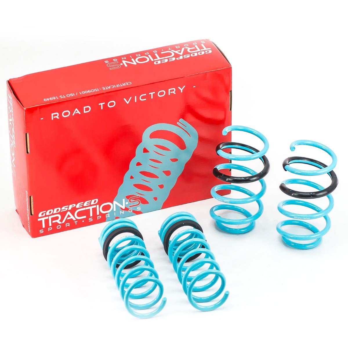 Godspeed LS-TS-FD-0005-B Traction-S Performance Lowering Springs, Reduce Body Roll, Improved Handling, Set of 4, compatible with Ford Focus SE/SEL/TITANIUM 2014-2019