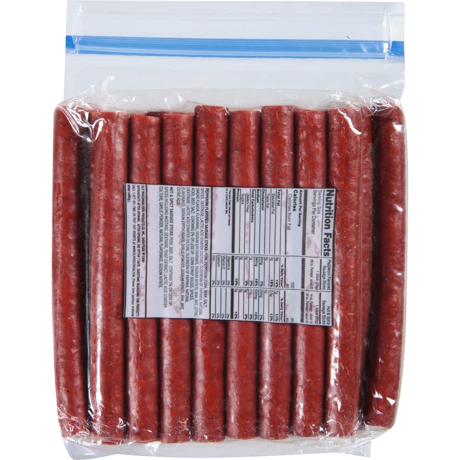 Old Wisconsin Hot & Spicy Sausage Snack Sticks, 28oz Resealable Package, Naturally Smoked, Ready to Eat, High Protein, Low Carb, Keto, Gluten Free