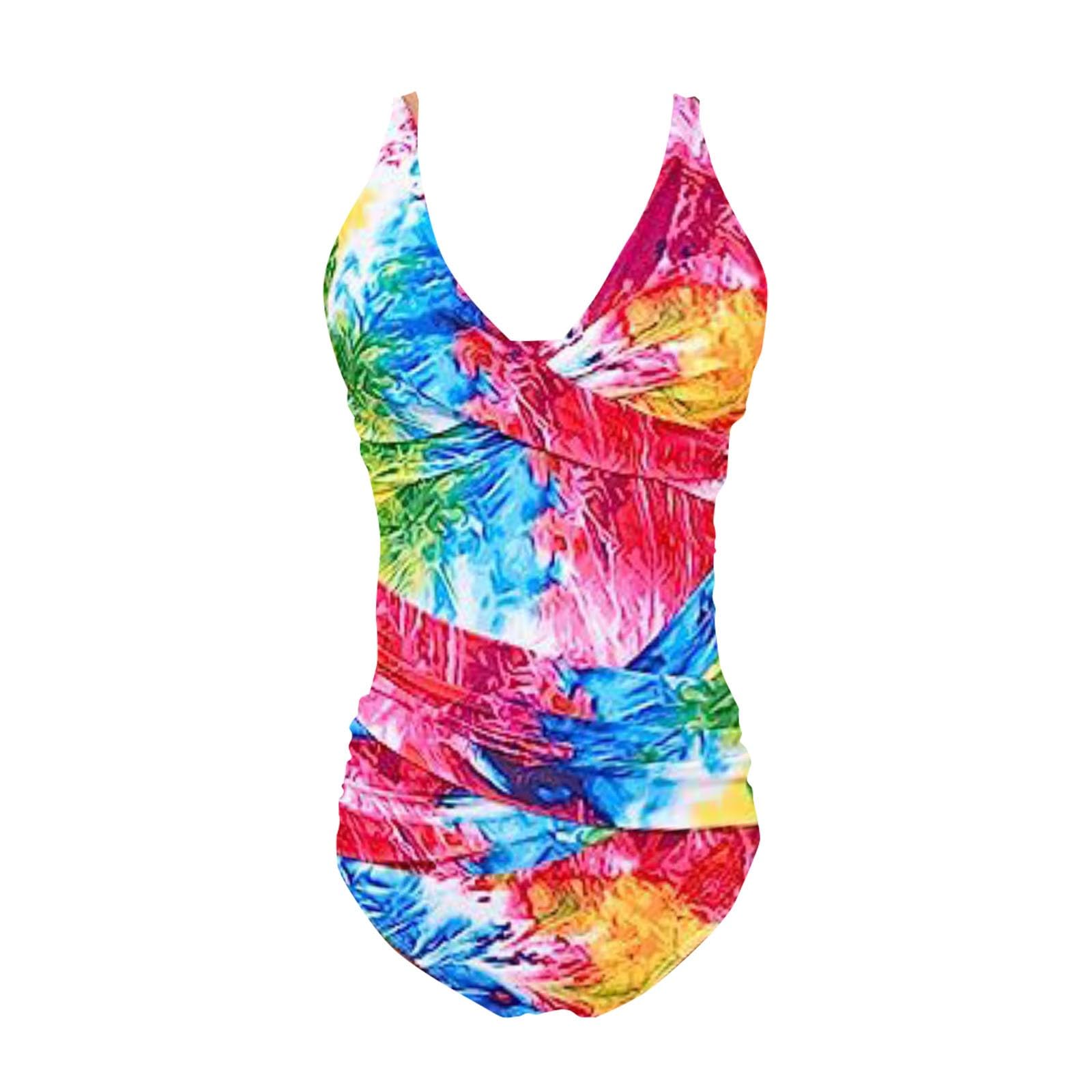 Bathing Suit Cover Up for Women Tummy Control Swimsuits for Women Adjustable Strap Wrap V Neck High Waisted Front Cross One Piece Bathing Suit Items+Under+5+Dollars Tankini Swimsuits for Women