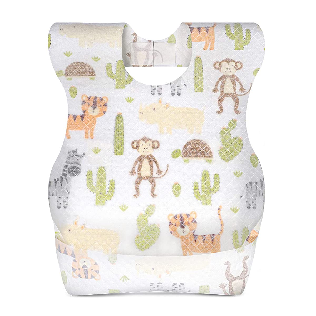 KIIS Disposable Baby Bibs for Baby Boys and Girls - Individually Packaged - Hygienic, Soft and Leakproof (20 PCS) (Animal)