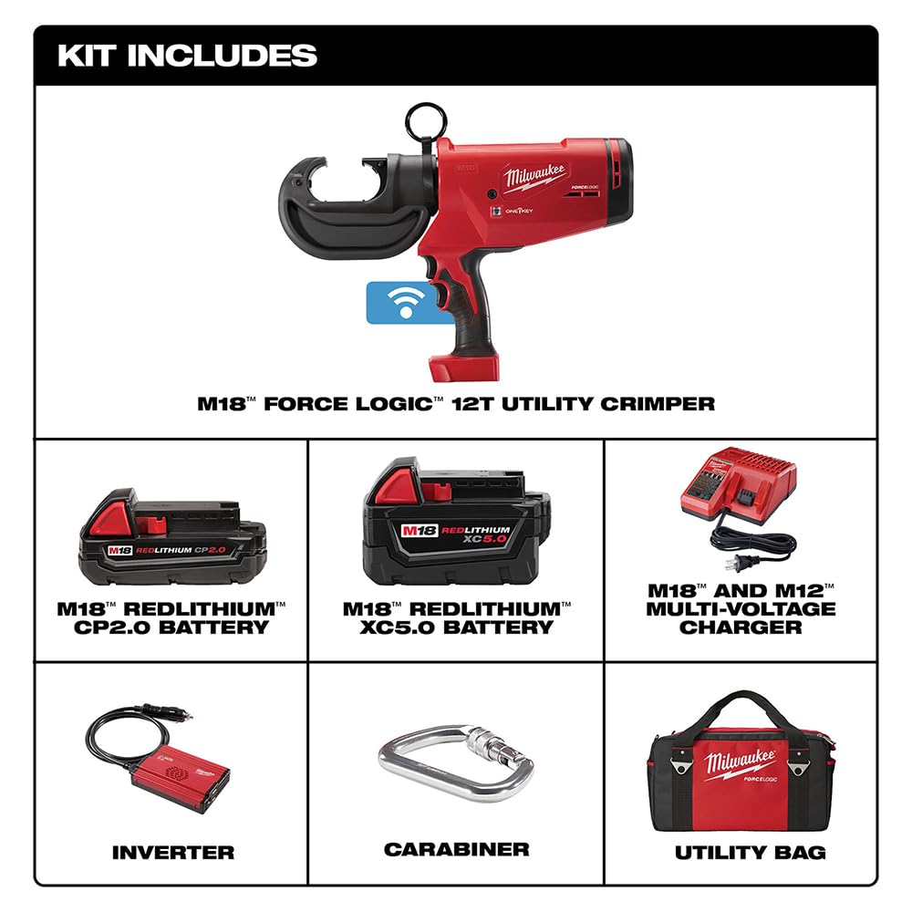 Milwaukee M18 18-Volt Lithium-Ion Cordless FORCE LOGIC 12T Utility Crimper