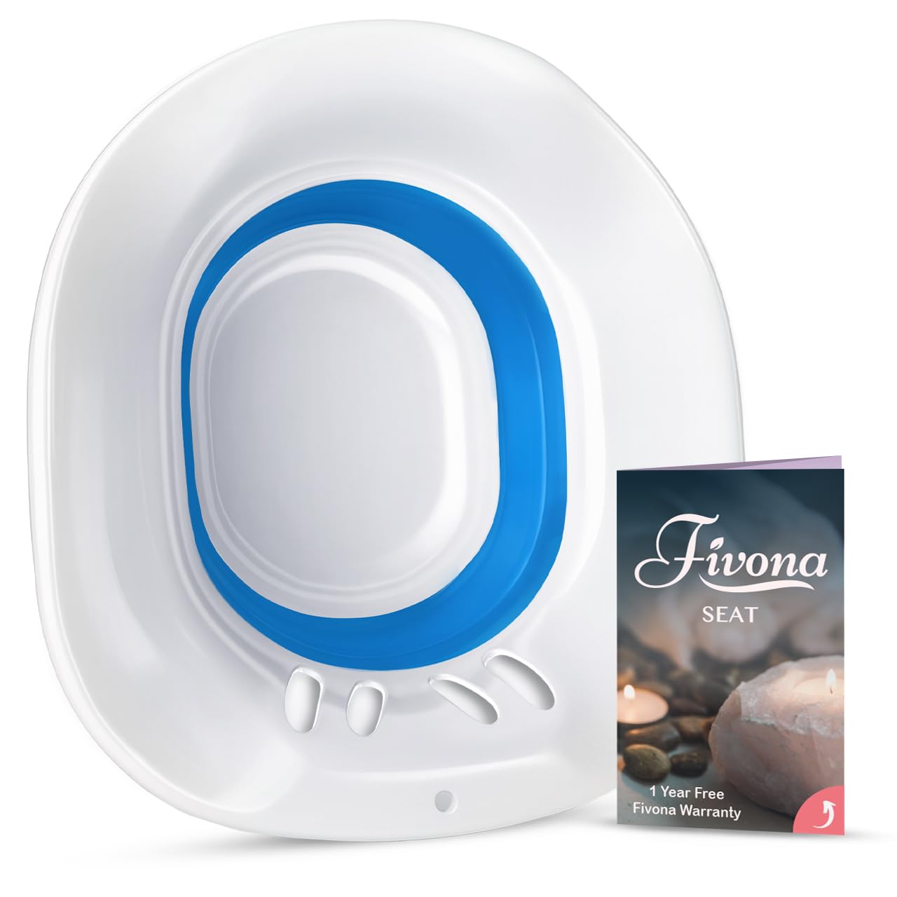 Fivona Sitz Bath for Toilet Seat Postpartum and Hemorrhoids Care - Yoni Steam Seat - Foldable Basin for Epsom Salt Soak - Portable Bidet BPA Free Temperature Resistant - Universal Fit