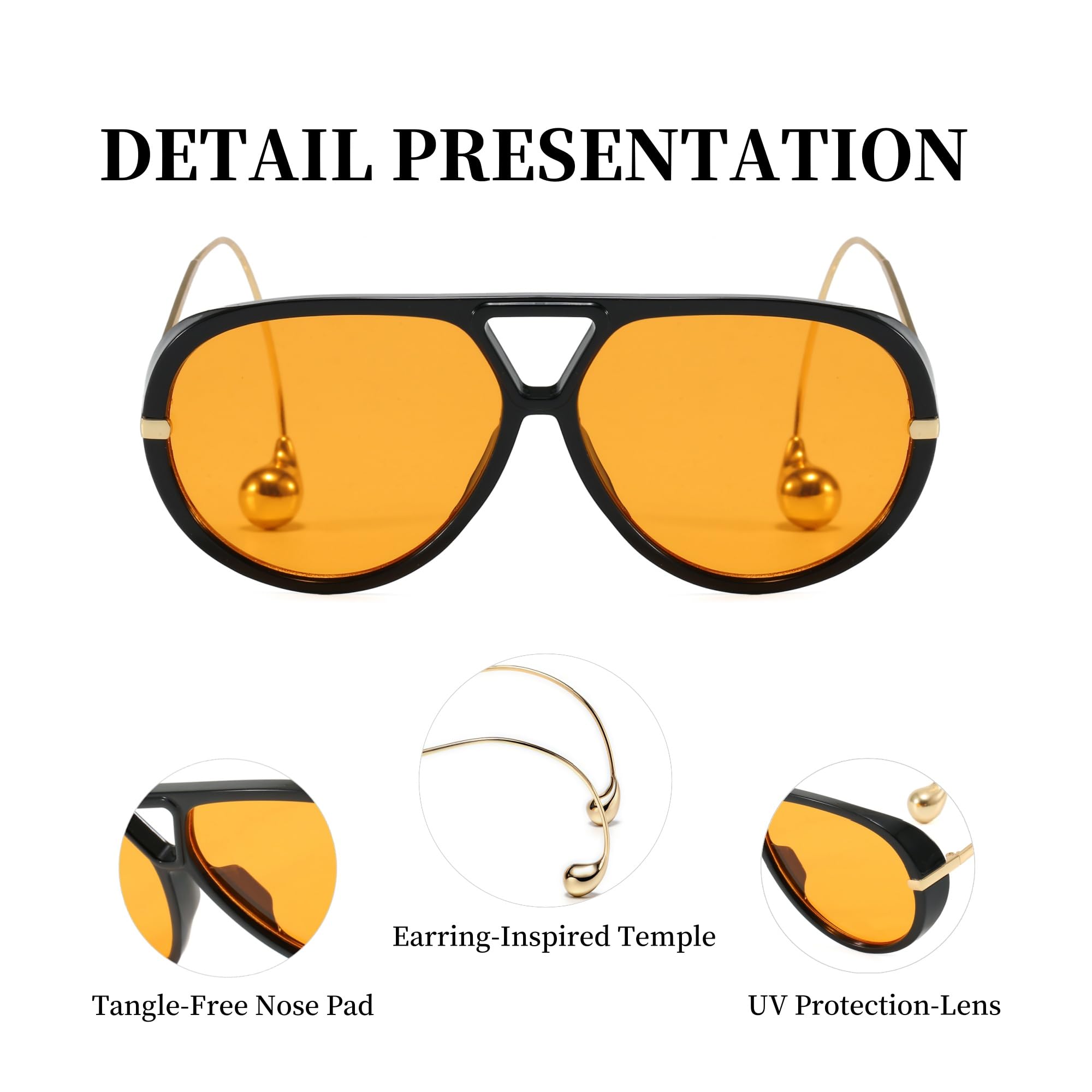 BOBUXLIIN Oversized Womens Aviator Sunglasses Retro Big Large Sunglasses for Women UV Protection Trendy Ladies Shades 2025