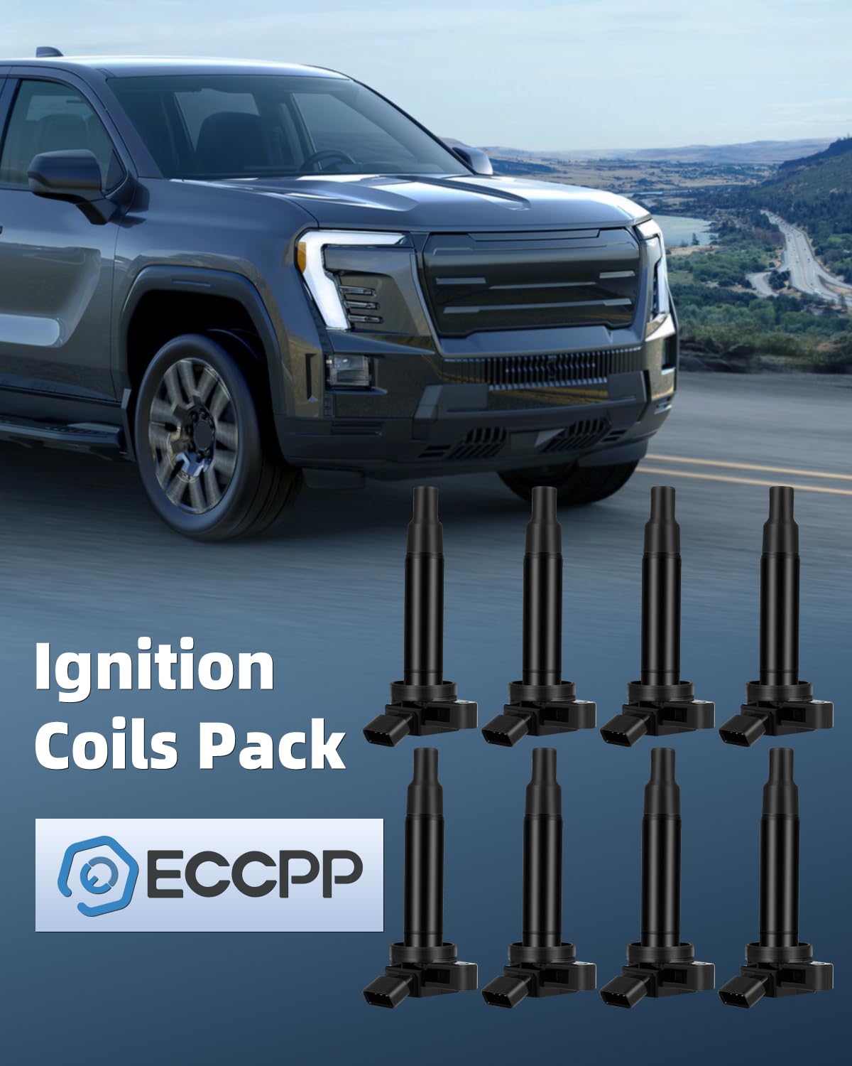 ECCPP Pack of 8 Ignition Coils for Lexus for Toyota for SC430 for GX470 for LX570 for 4Runner for Sequoia for Tundra OE Number C1173 UF230 UF493 5C1196 V8 4.3L 4.7L 5.7L UF-230 UF-493 90080-19027