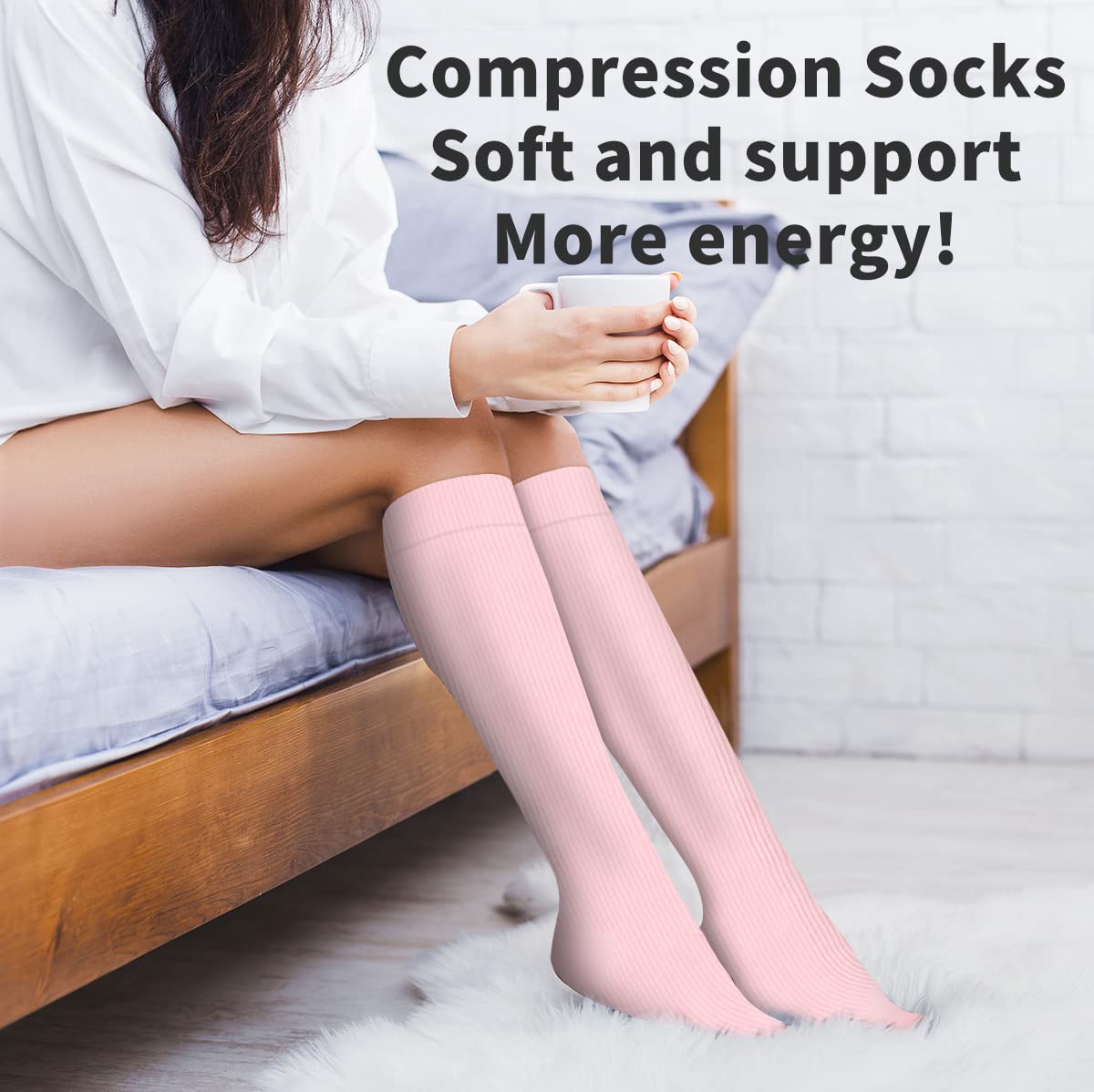 COOLOVER Copper Compression Socks for Women and Men(6 Pairs)-Best Support for Running, Athletic, Nursing, Travel