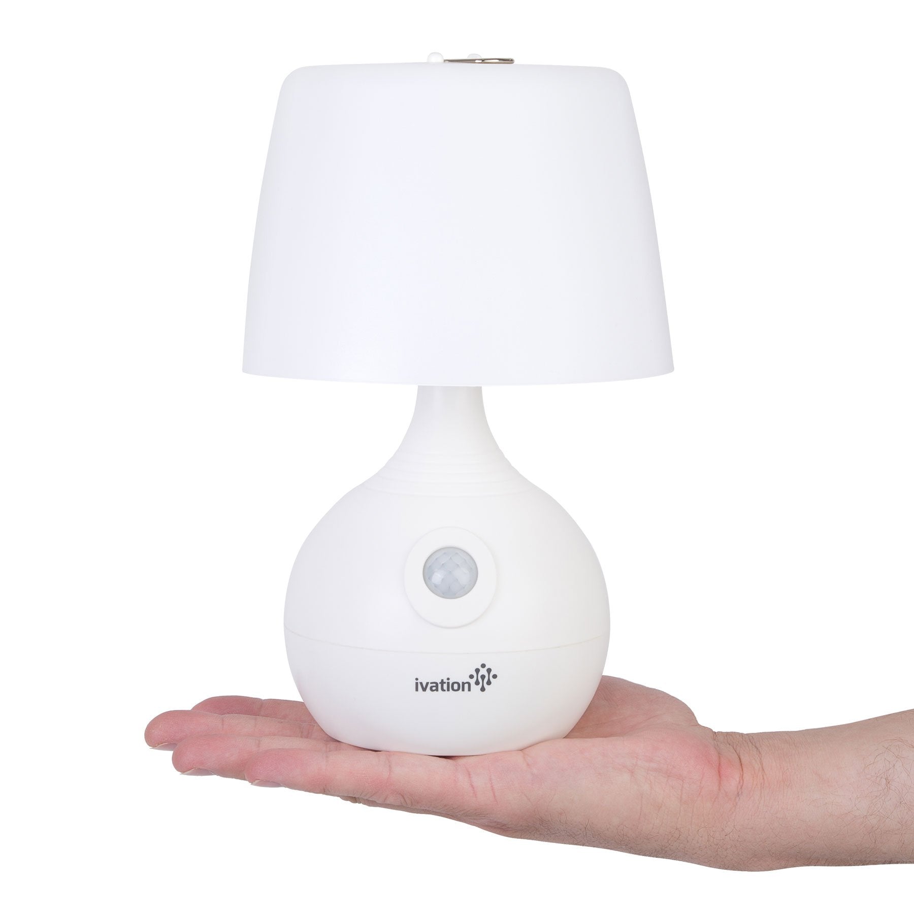 Ivation 12-LED Battery Operated Motion Sensing Table Lamp - Dual Color Range - Available Settings Include Manual & Automatic Motion & Light Sensing, White