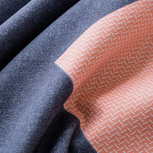 YuHeGuoJi Pink Navy Striped Duvet Cover Queen 100% Cotton 3 Pcs Set 1 Modern Decorative Zigzag Chevron Pattern Duvet Cover with Zipper Ties 2 Pillowcases Farmhouse Peach Geometric Bedding Set