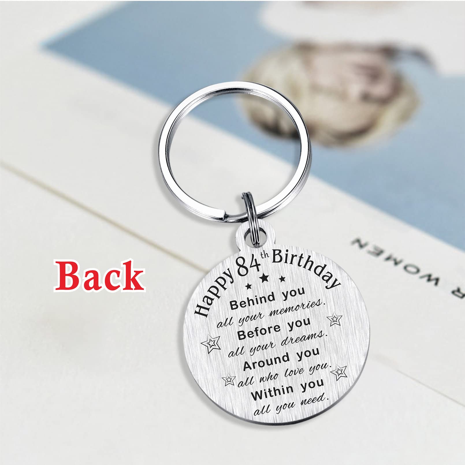 ABNTY 84th Birthday Gifts for Women Men, 84 Year Old Birthday Keychain, Born in 1940 Gifts, 1940 Birthday Decorations