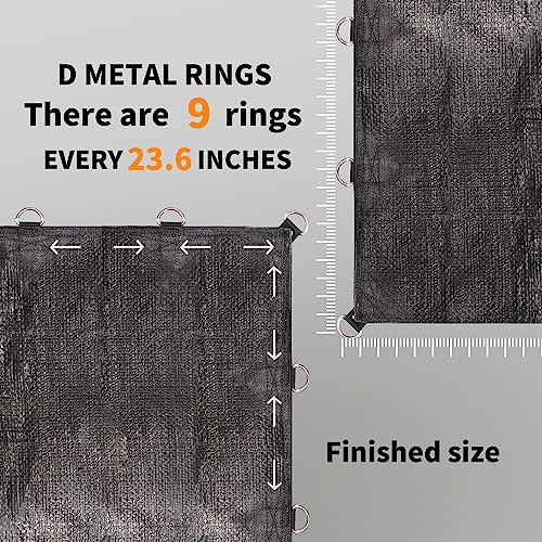 TARPAL Tarp 4x5 Heavy Duty Tarps (3Pack) 14mil D-Shaped Metal Ring Waterproof UV Resistant Triangular Design Reinforced Corners and Edges（Black）