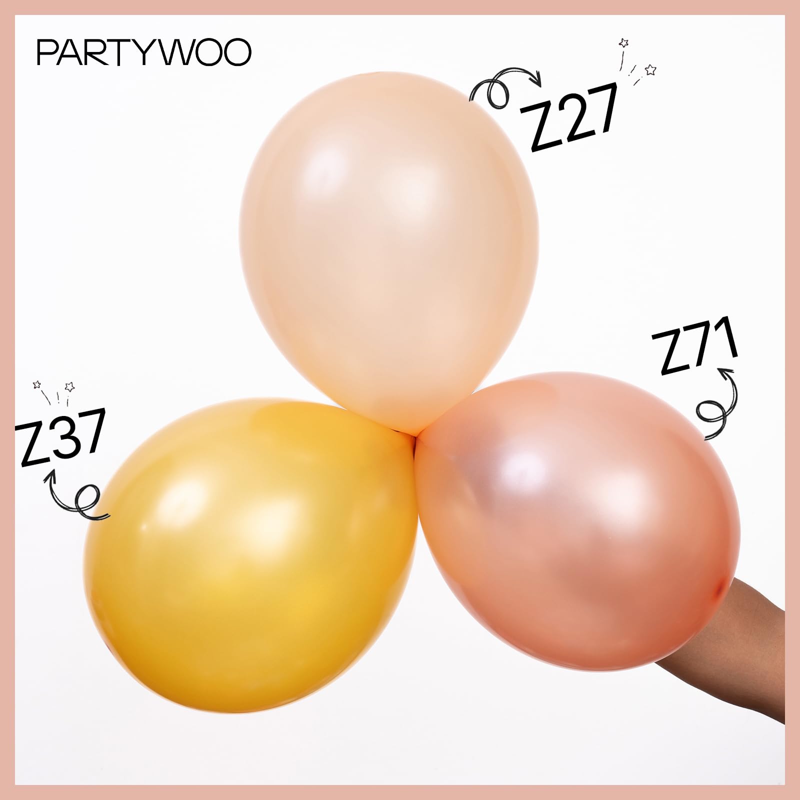 PartyWoo Rose Gold Balloons, 50 pcs 12 Inch Pearl Rose Gold Balloons, Latex Balloons for Balloon Garland Arch as Party Decorations, Birthday Decorations, Wedding Decorations, Rose Gold-Z71