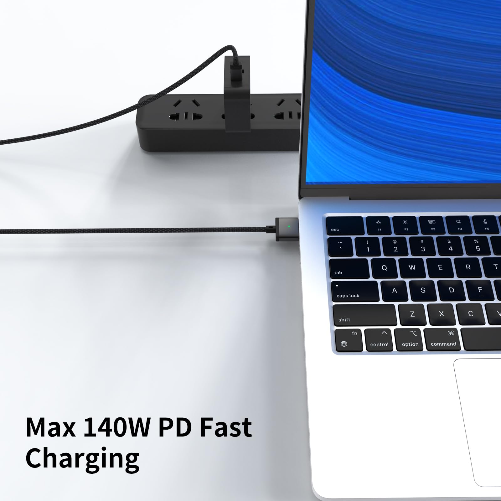 Tttyruei 140W USB-C To Magnetic 3 Cable,6.6FT/2M Magnetic Charging Cable For MacBook Air 2024 M3 13/15inch,MacBook Pro 2023 M2 Pro & Max 14"16",MacBook Air 2022/2023 M2,MacBook Pro 2021 Max&M1 14"16"