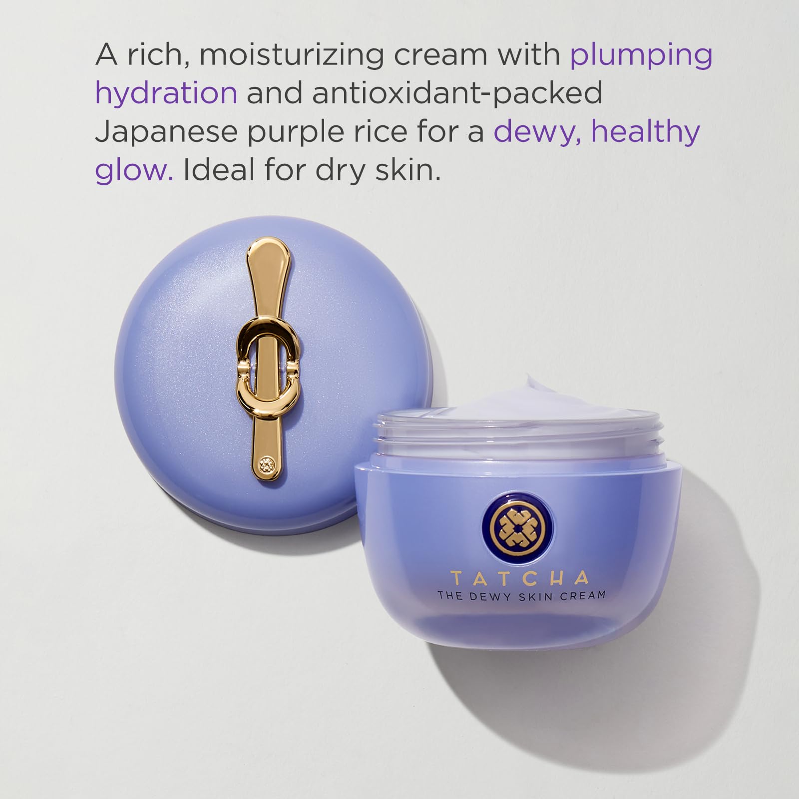 TATCHA The Dewy Skin Cream | Rich Face Cream to Hydrate, Plump and Protect Dry and Combo Skin | 10 ml / 0.34 oz