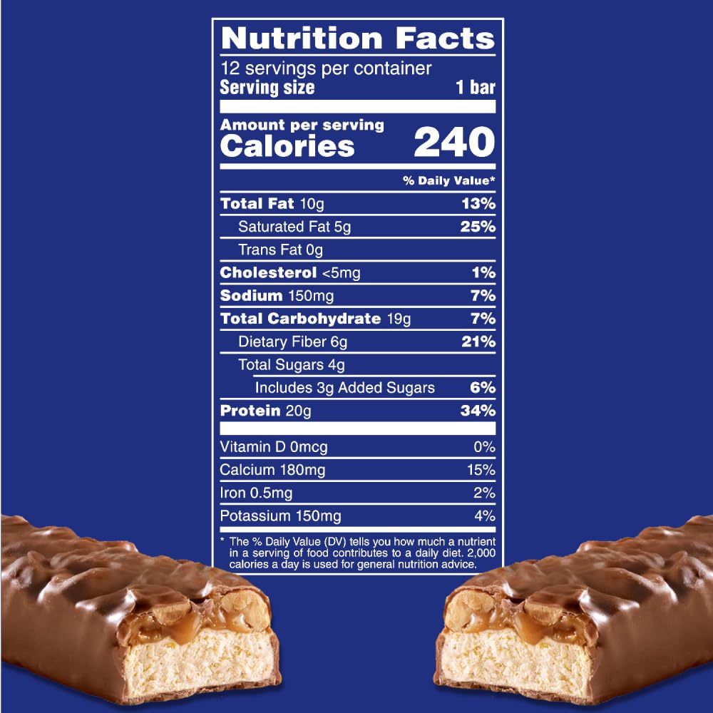 SNICKERS Peanut & Caramel Hi Protein Bar, 24.12 oz, 12 ct Box