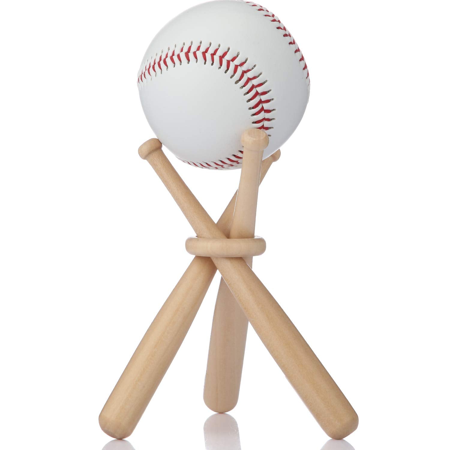 Honoson Baseball Stand Holders Balls Display Bat Wooden Stand Holder Display Centerpieces Tables for Baseball Sports Lover(Wood Color,1 Pack)