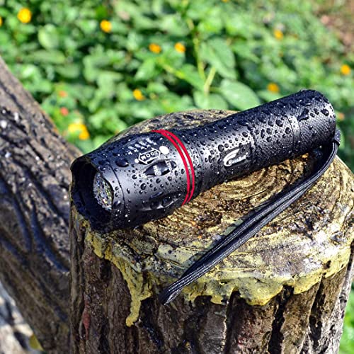HAUSBELL High Lumen A100 LED Flashlight, Bright & Zoomable Tactical Flashlights Flash Light, with 2 Modes for Emergency and Outdoor Use Camping Accessories(4 Pack)