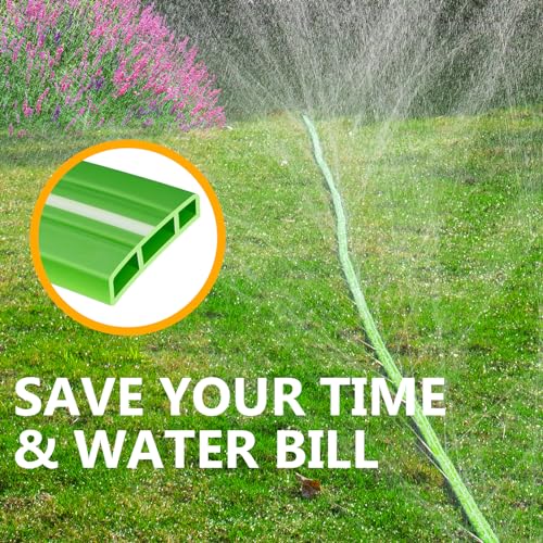 LAVEVE Sprinkler Hose for Yard 15 FT, Garden Soaker Hose with Stakes, Heavy Duty Water Hose Sprinklers for Lawns, Drip Hose Irrigation Tubing