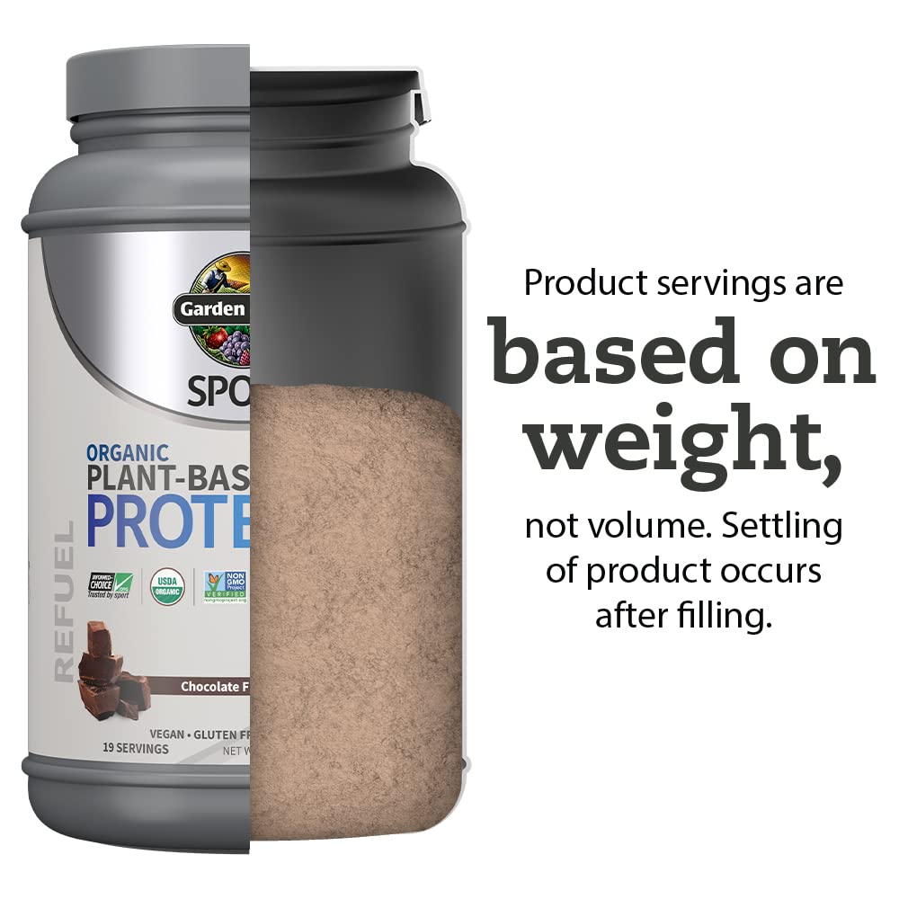 Garden of Life Organic Vegan Sport Protein Powder, Chocolate - Probiotics, BCAAs, 30g Plant Protein for Premium Post Workout Recovery, NSF Certified, Keto, Gluten & Dairy Free, Non GMO, 19 Servings