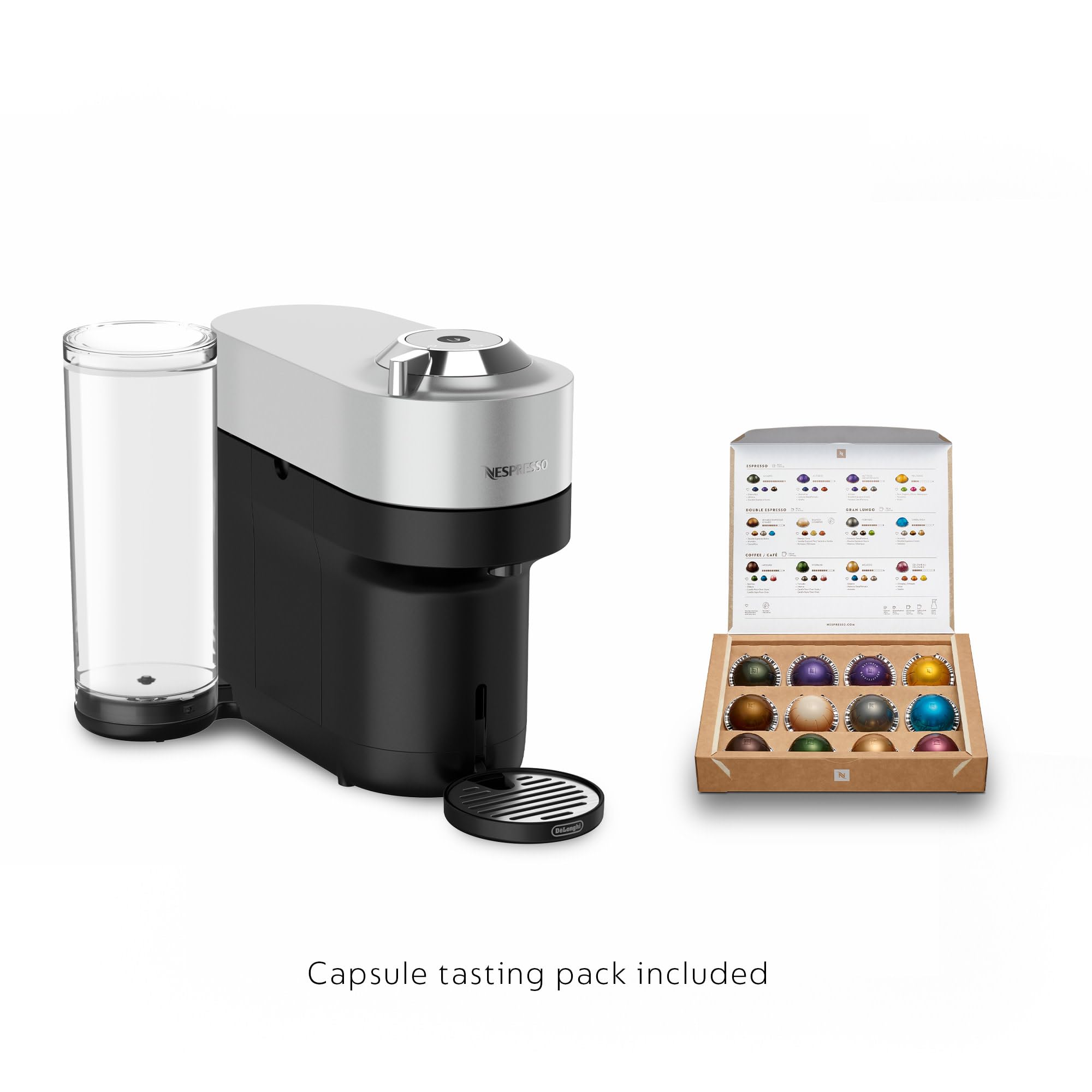 Nespresso Vertuo Pop+ Deluxe by De'Longhi with Aeroccino, Silver