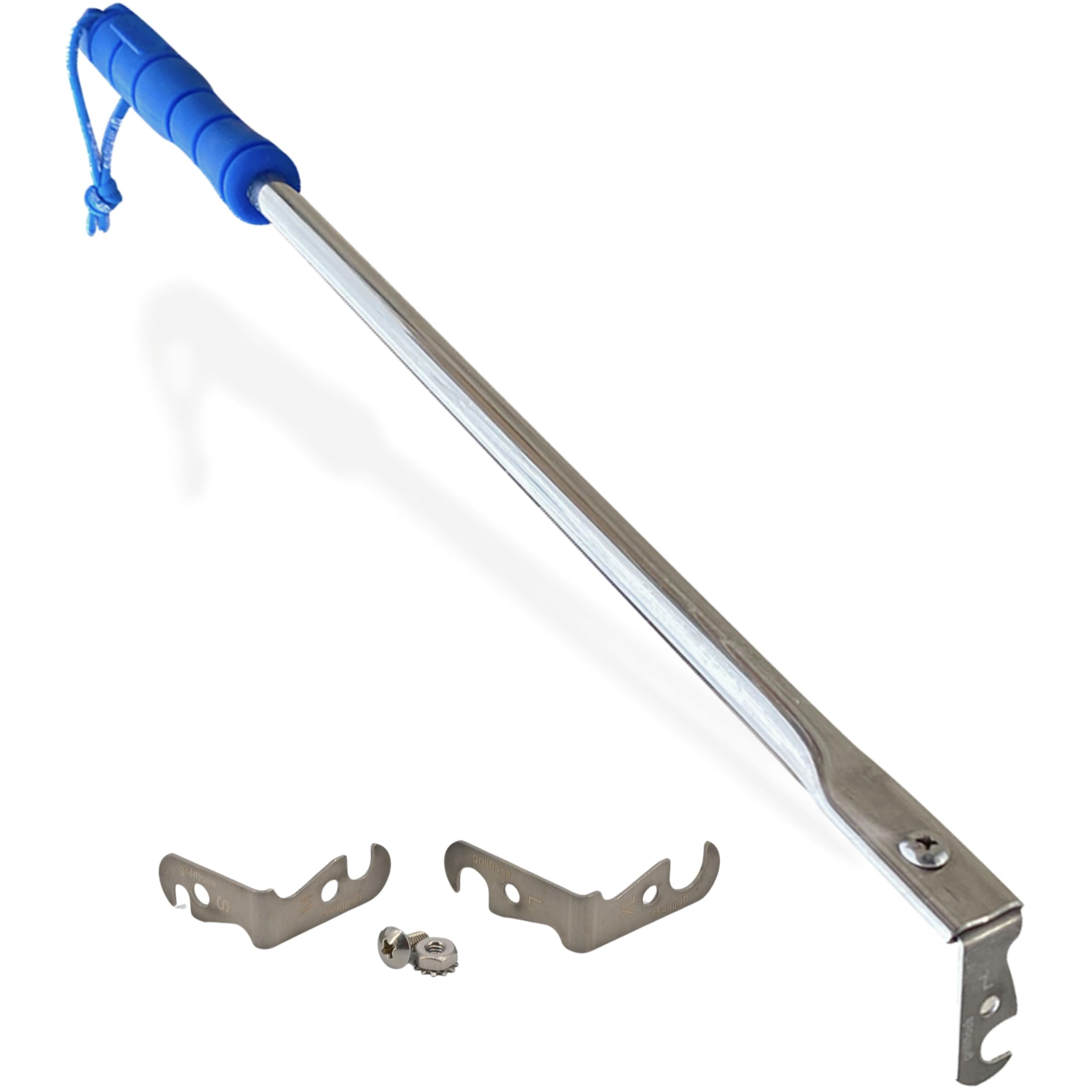 Grill Floss Premium Grill Scraper for Outdoor Grill with Round Grates - Alternative to Grill Brush for Outdoor Grill - BBQ Grill Grate Cleaner Cleans Top and Bottom of Grill Without Lifting Grates