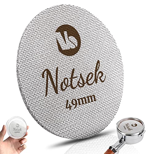 NOTSEK 49mm Puck Screen, Espresso Puck Screen for 49mm Portafilter, with Acrylic Storage Box, Resuable 1.7mm Thickness 150μm, 316L Stainless Steel, Coffee Filter Screen for Breville Espresso Machine