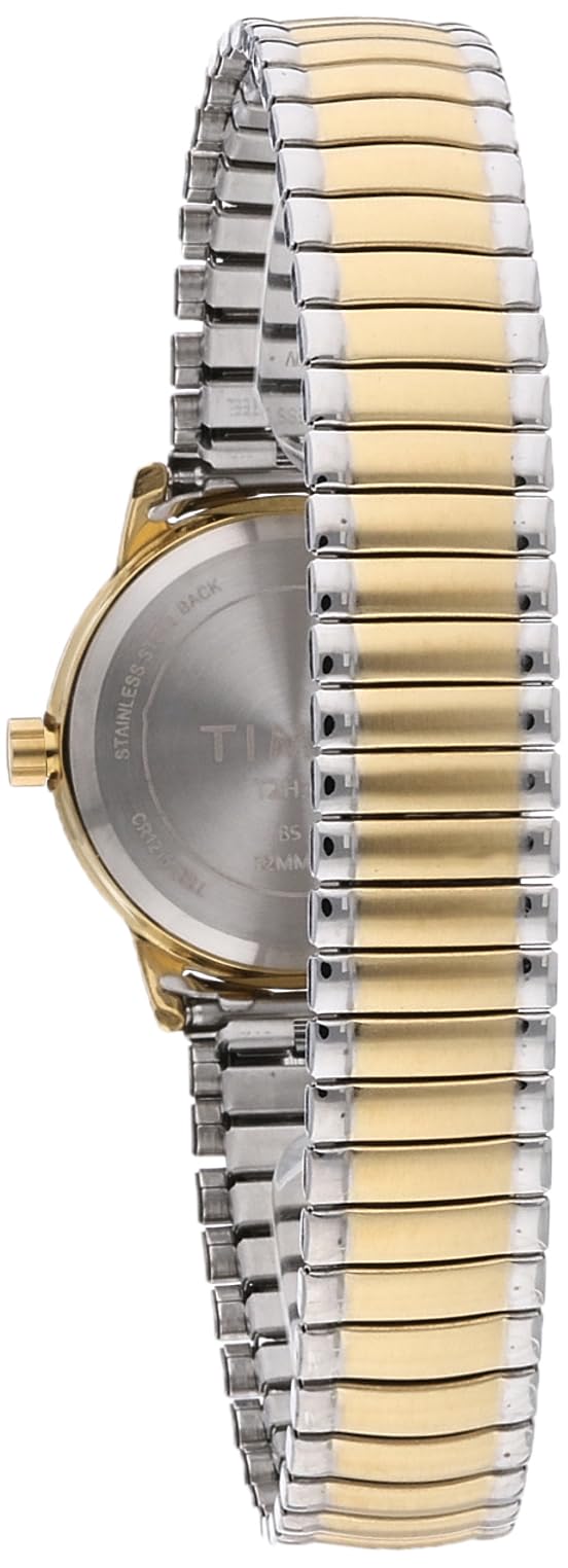 Timex Women's Easy Reader 25mm Watch – Two-Tone Case White Dial with Two-Tone Expansion Band