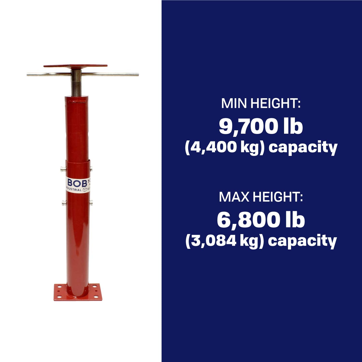 BISupply Basement Floor Jack 19” - 36” Adjustable Support Beam House Jack Post - Floor Lifting Joist Beam Brace for Cellar Ceiling 9700 lbs Max Capacity Screw Pole Jack - 6 Pack