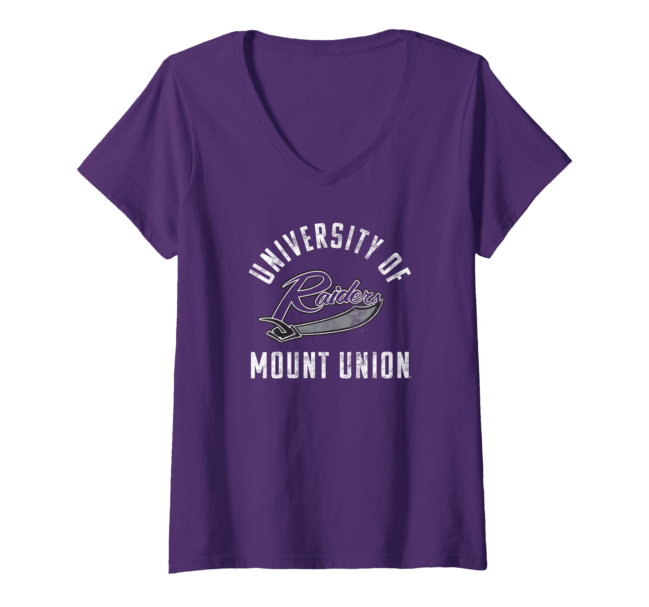 Womens University of Mount Union Raiders Large V-Neck T-Shirt