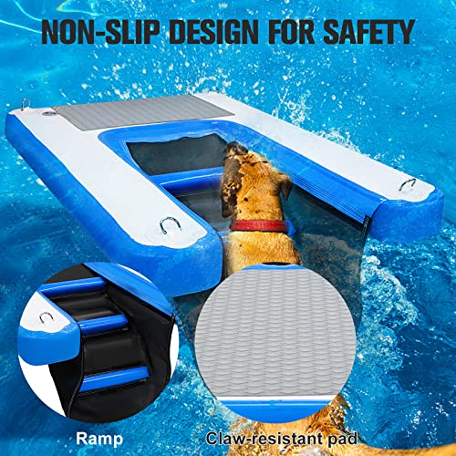 Toriexon Inflatable Water Ramp for Dogs (35.4" x 23.6")- Durable, Puncture-Resistant Surface Ensures Safe and Easy Access to Water for Dogs, Perfect for Pools, Lakes, and Beaches