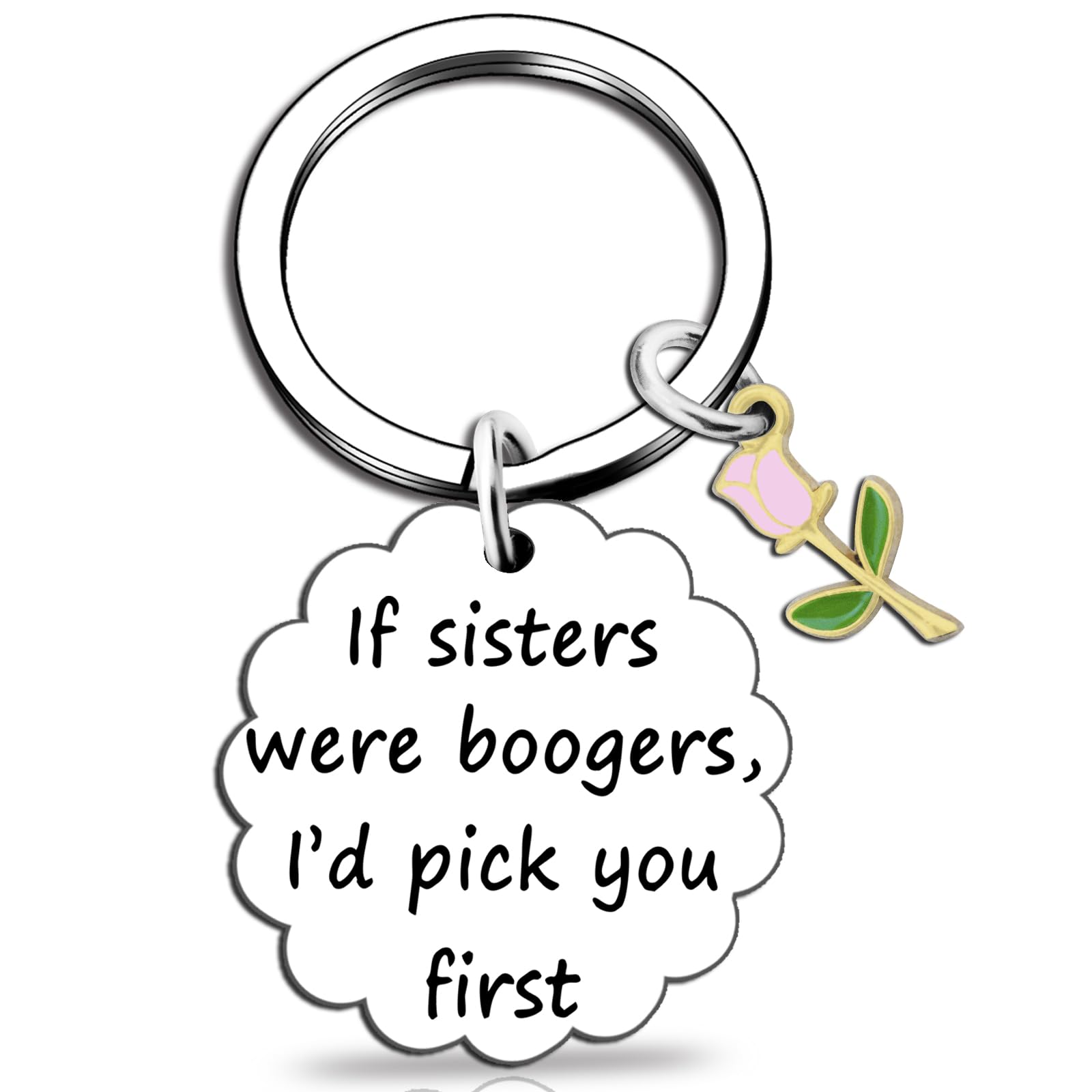 OEHEDOU Funny Gifts For Sister Birthday Gifts For Sister From Sisters Adult Sisters Gifts From Sister Birthday Gift Ideas Funny Sister Keychain Flower Gifts For Sister Friends Besties Women