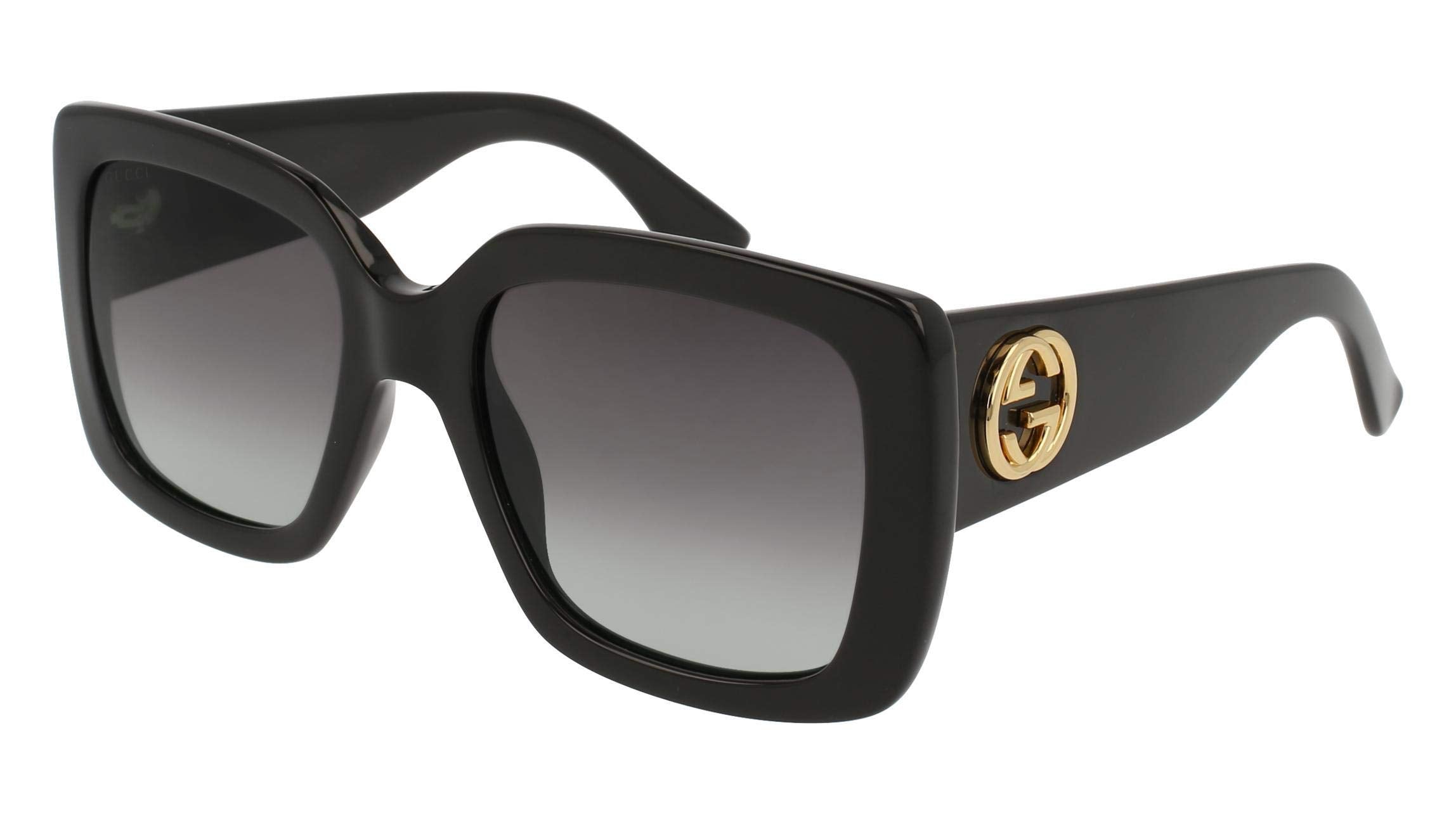 Gucci GG0141S 001 Black GG0141S Square Sunglasses Lens Category 2 Size 53mm, womens