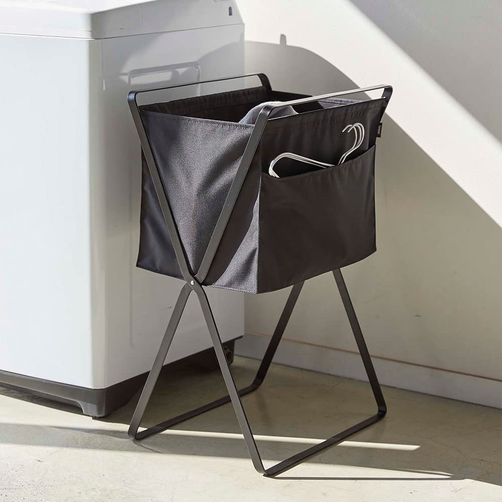 Yamazaki Home Tower Space Saving Storage Hamper - Elevated, 27.6" - Steel - 9.8 Gallons, 35 Liters