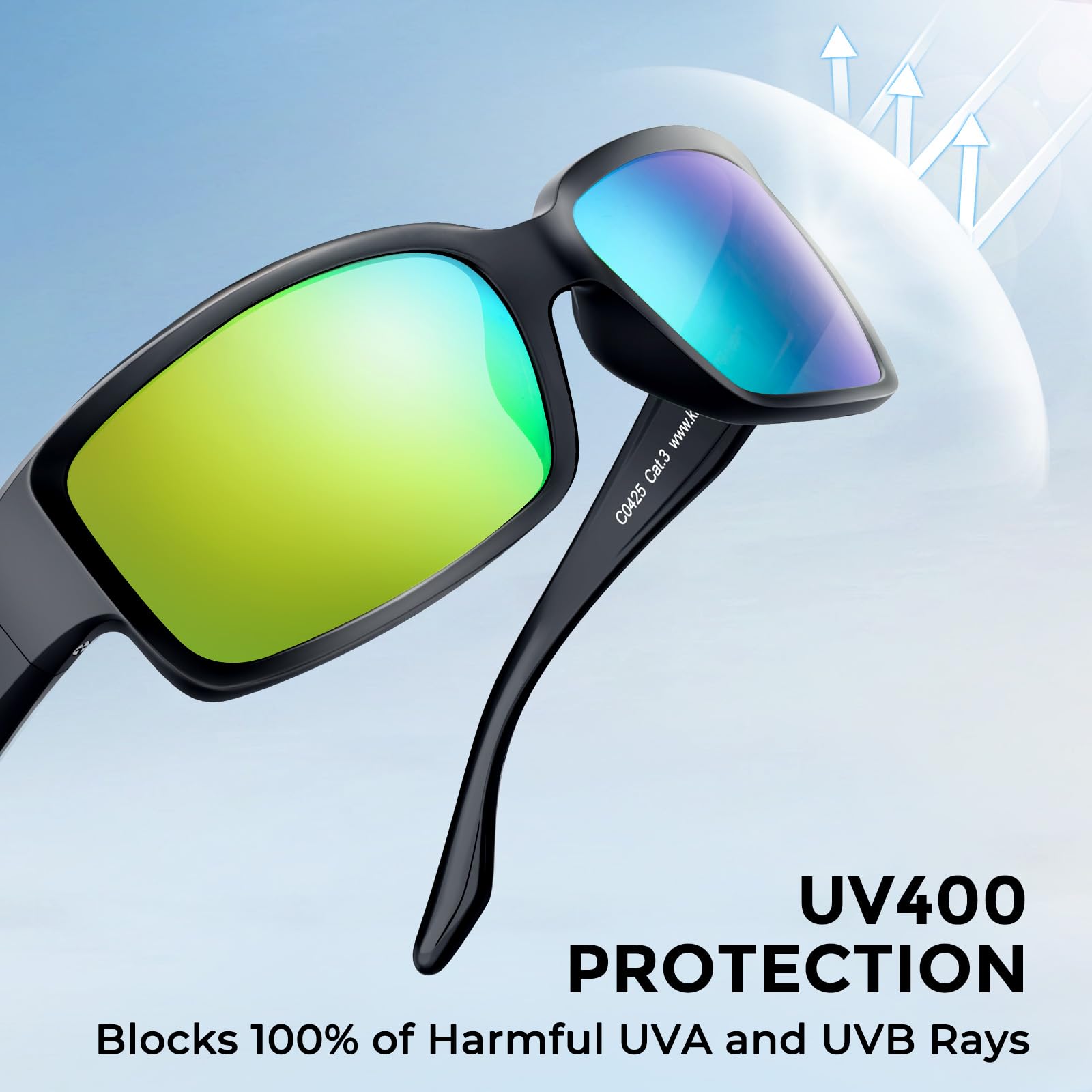 KastKing Skidaway Polarized Sport Sunglasses for Men and Women,Ideal for Driving Fishing Cycling and Running,UV Protection