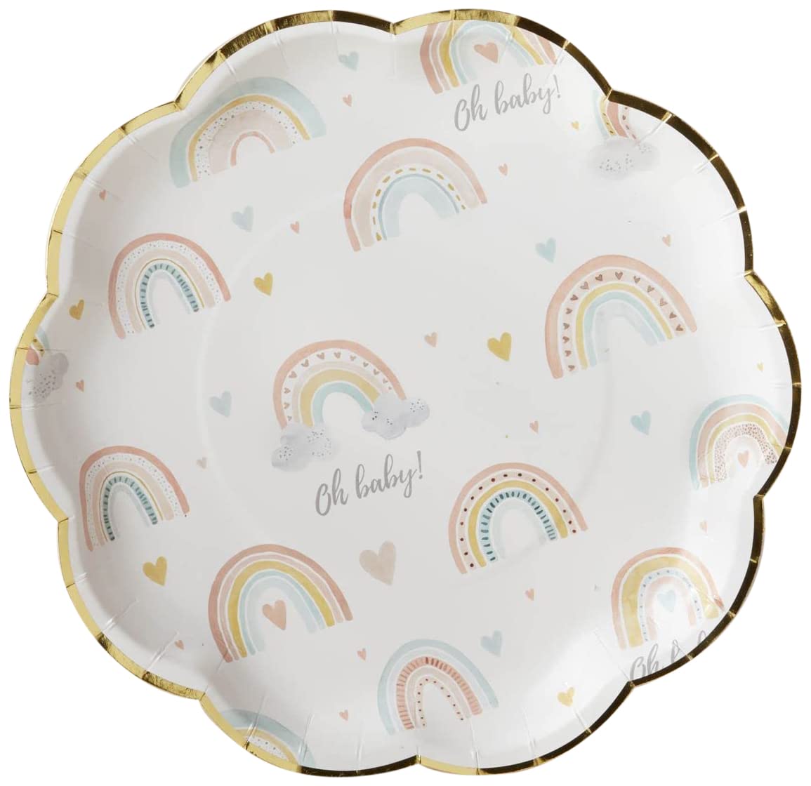 Kate Aspen Boho Rainbow Shower Decorations, 9 Inch, Woodland Baby