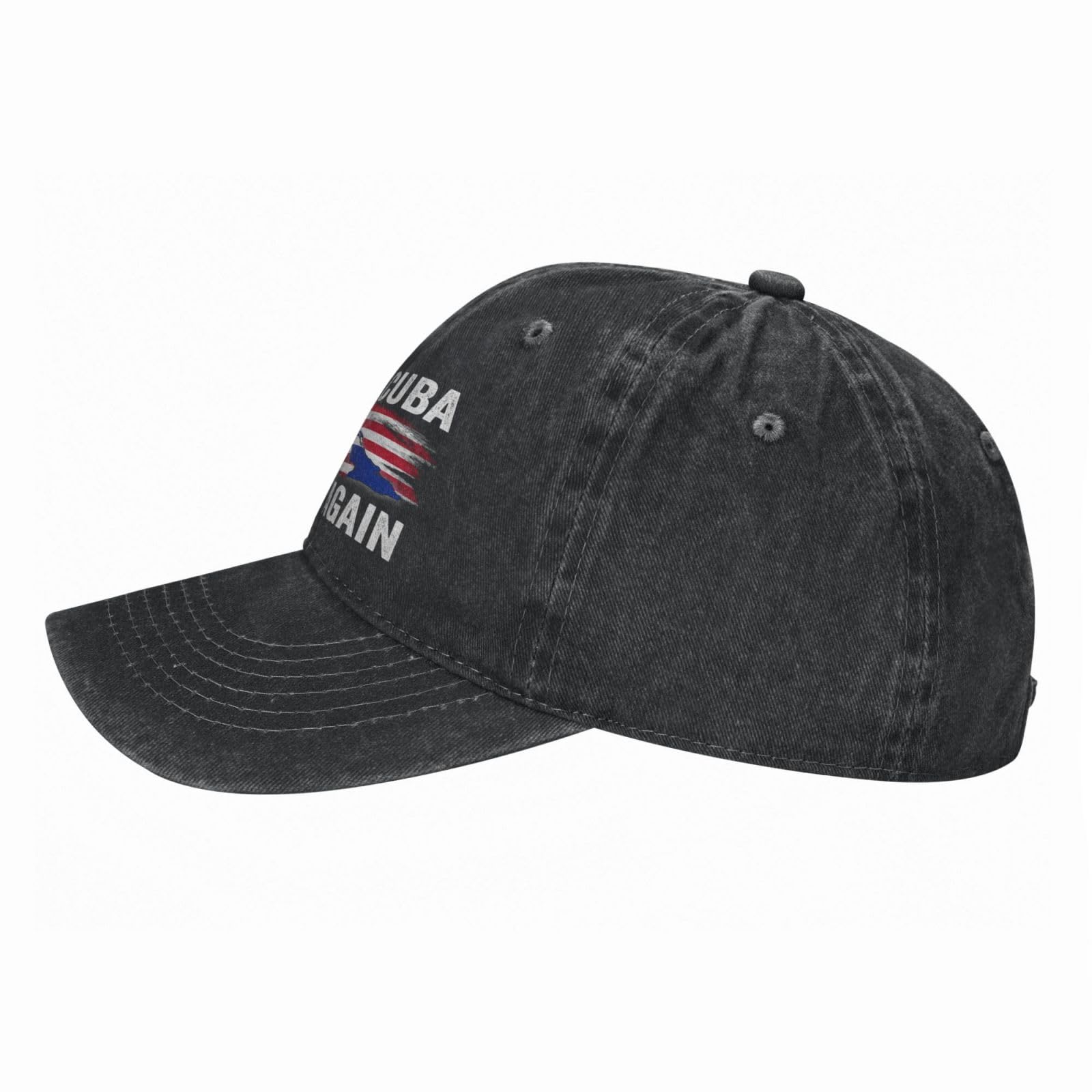 muciioa Make Cuba Great Again hat Cuban Flag Cotton Cap Black