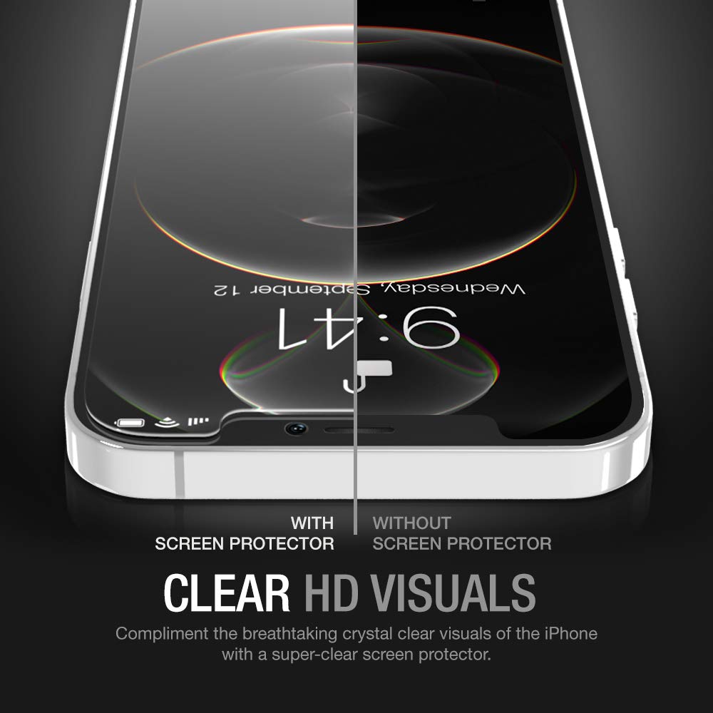 Purity Screen Protector Compatible with iPhone 12 / iPhone 12 Pro 2020 6.1", Tempered Glass Screen Film Designed for iPhone 12 / iPhone 12 Pro Anti-Scratch Work with Most Cases - 3 Pack
