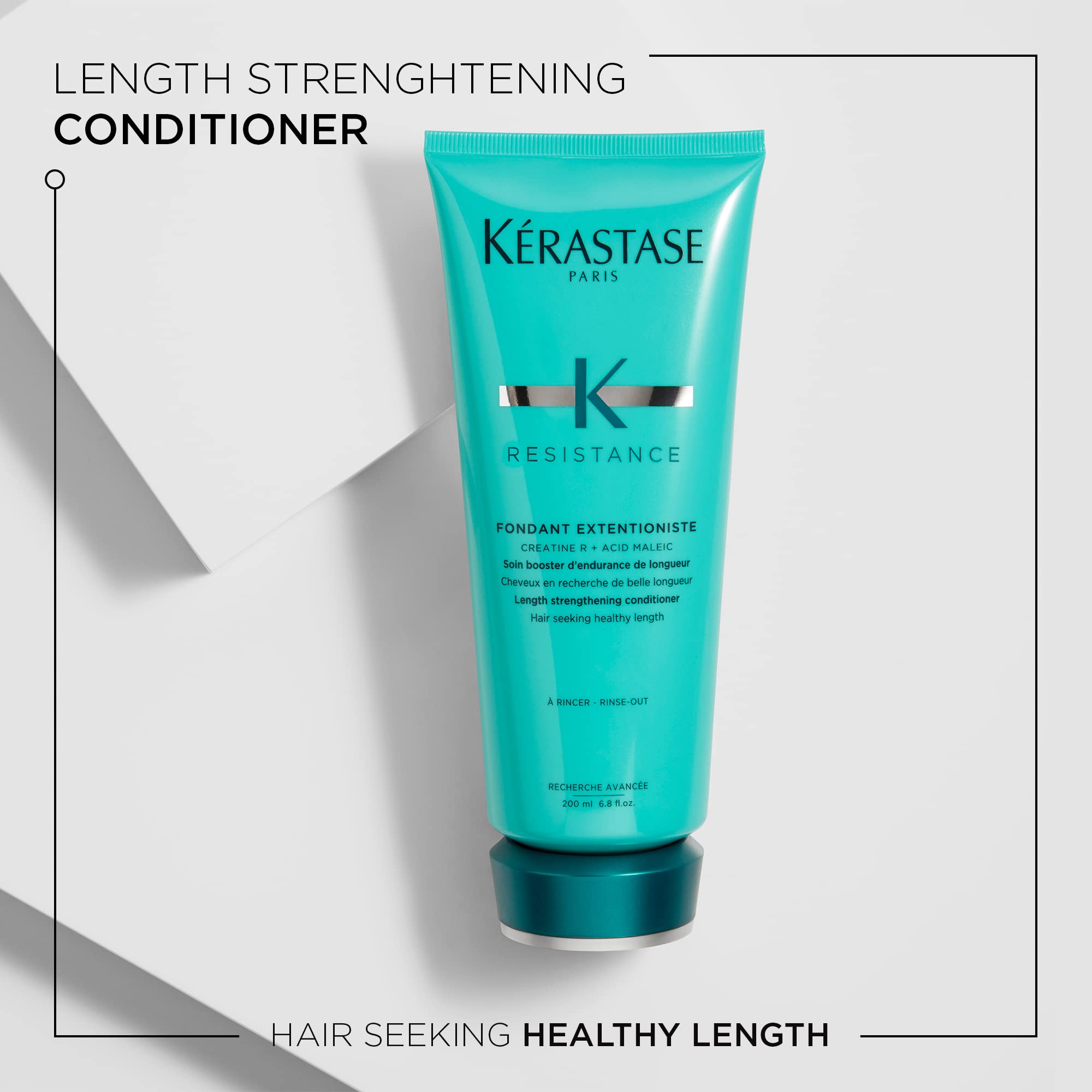 KÉRASTASE Resistance Fondant Extentioniste Conditioner, Strengthening and Smoothing Conditioner, Easily Detangles and Seals Split Ends with Amino Acids and Ceramides for Damaged Hair, 6.8 Fl Oz