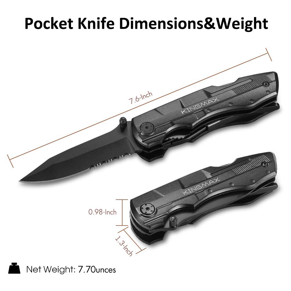 KINGMAX Pocket Knife,Multitool Tactical Knife with Blade,Saw, Plier, Screwdriver, Bottle Opener,Folding Knife Built with Full Stainless Steel,Perfect Tool for Men,Camping,Emergency,Outdoor,Daily Use.