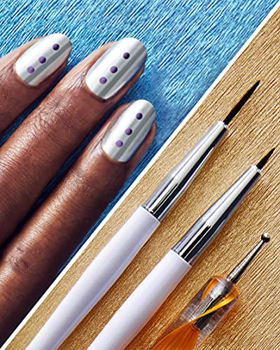 Sally Hansen Nail Salon Pro Tool Kit, 0.32 Oz, Nail Art Tools, Nail Dotting Tool, Easy to Use, Detailer Brush, Stripping Brush, Marbling and Dotting Tool