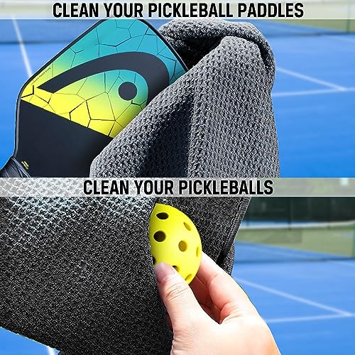 ERHACHAIJIA That's What I Do I and I Black Embroidered Pickleball Sports Towel with Clip. Funny Pickleball Gifts for Men Women Pickleball Lover, Birthday Father's Day