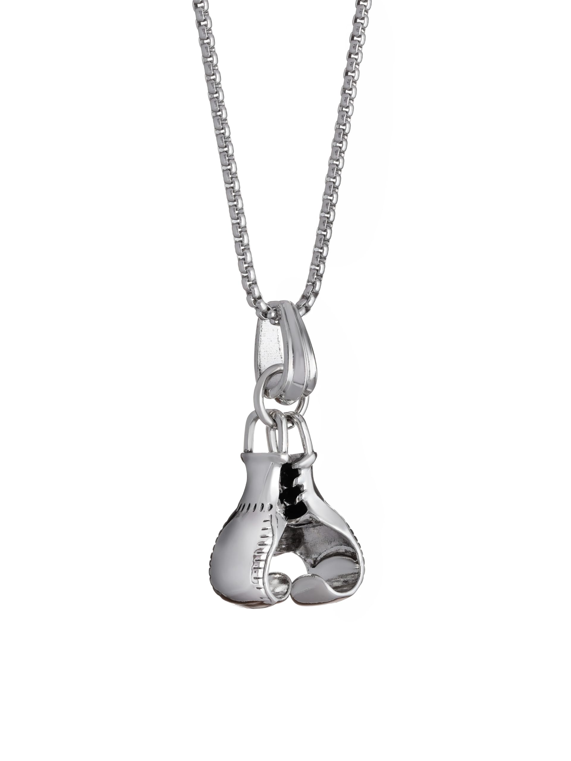 HAQUIL Boxing Gloves Pendant Necklace Men Punk Stainless Steel Boxing Gloves Chain Pendant Necklace