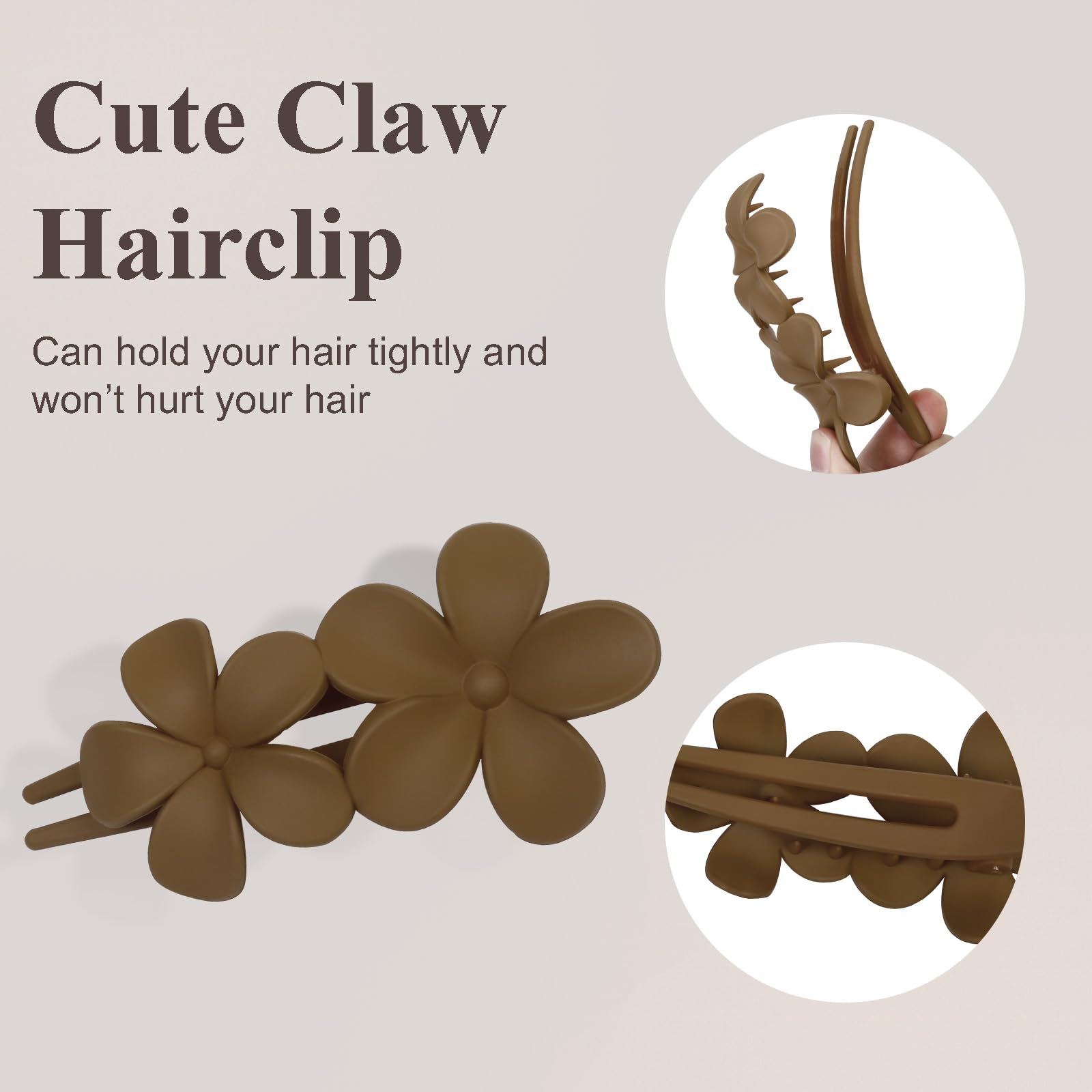 8 PCS Flower Hair Clips for Women, Claw Clips for Hair Claw Clip for Thin Thick Hair Flower Alligator Clips for Women Non slip Duck Billed Hair Clips for Styling Curly Hair Accessories