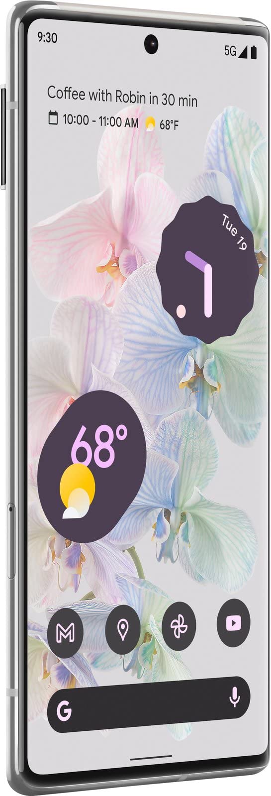 Google Pixel 6 Pro 5G 128GB 12GB RAM Factory Unlocked (GSM Only, No CDMA - not Compatible with Verizon) | Global Version - Cloudy White (Renewed)